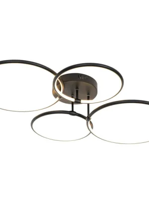 Aanbieding Qazqa plafondlamp joaniqa zwart geïntegreerde led