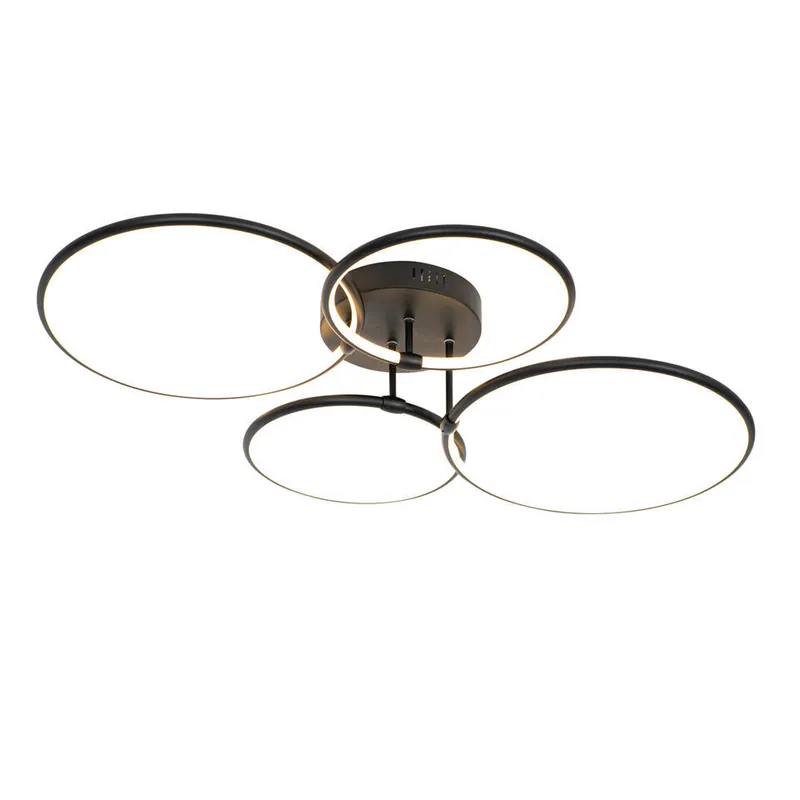 Aanbieding Qazqa plafondlamp joaniqa zwart geïntegreerde led