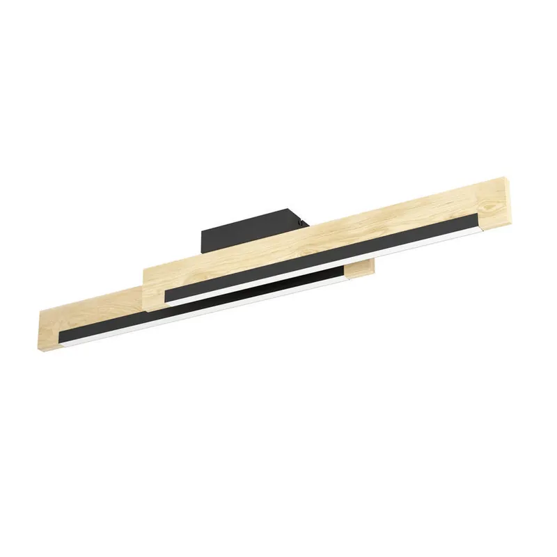 Beperkt Aanbod EGLO Camacho Plafondlamp - LED - 94 cm - Zwart/Bruin/Wit