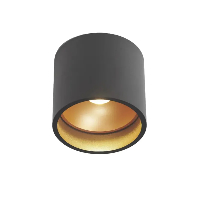 Artdelight Plafondlamp Orleans Ø 11 cm H 10 cm zwart-goud Lage Kosten