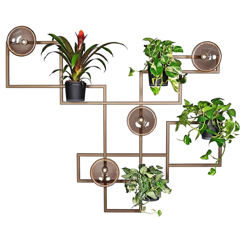 Nu Kopen Decoratief metalen wandrek inclusief potten