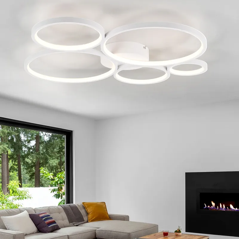 Premium LED plafondlamp, dimschakelaar, mat wit