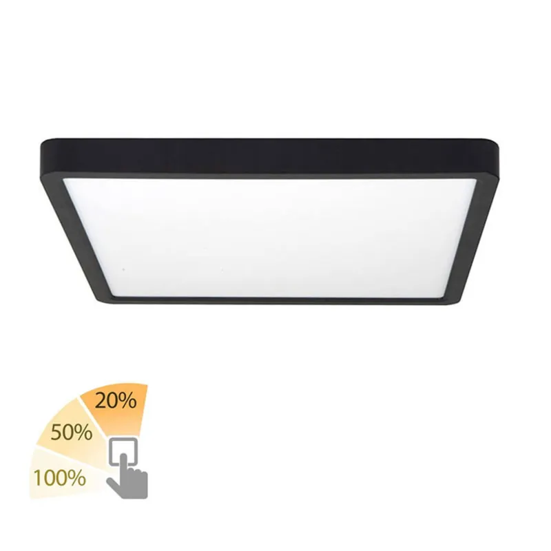 Korting Highlight Plafondlamp Piatto 30 x 30 cm 3 step DIM zwart