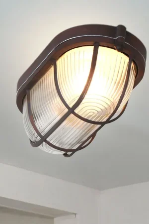 Plafondlamp, glas, roestbruin, L 21 cm, LISANNE Favoriet
