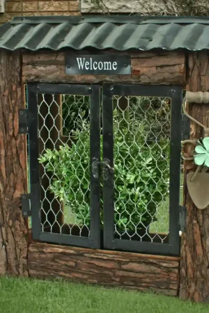 Weekendaanbieding Bloembak, hout, Welkom letters, H 38 cm