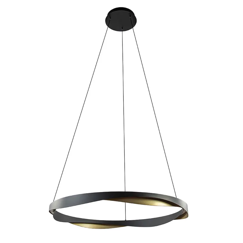 Populair Hanglamp Ascoli 85 ring zwart/matgoud