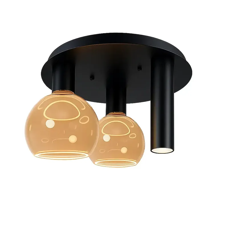 Direct Beschikbaar Ztahl Plafondlamp Riva 3 lichts Ø 35 cm zwart