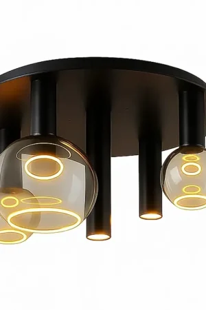 Tijdelijk Beschikbaar Ztahl Plafondlamp Riva 5 lichts Ø 50 cm zwart
