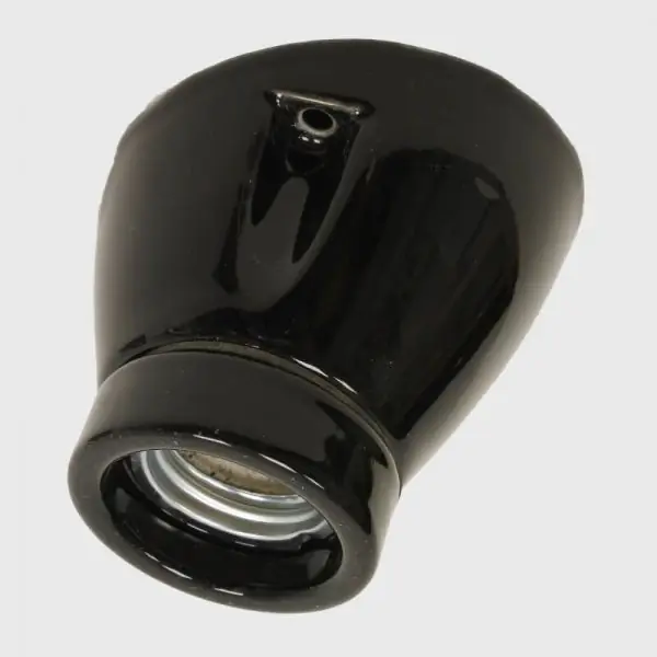 Porseleinen plafondhouder fitting schuin | Zwart glans Lage Prijs