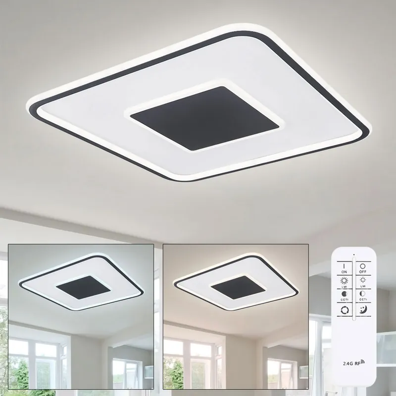 Dagaanbieding LED plafondlamp, afstandsbediening, dimbaar, wit, L 55 cm
