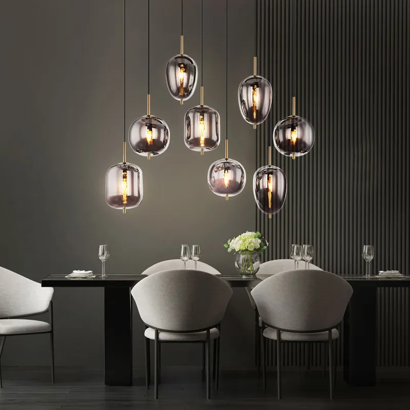 Shop Nu LED hanglamp, rookkleurig glas, zwart, H 120 cm