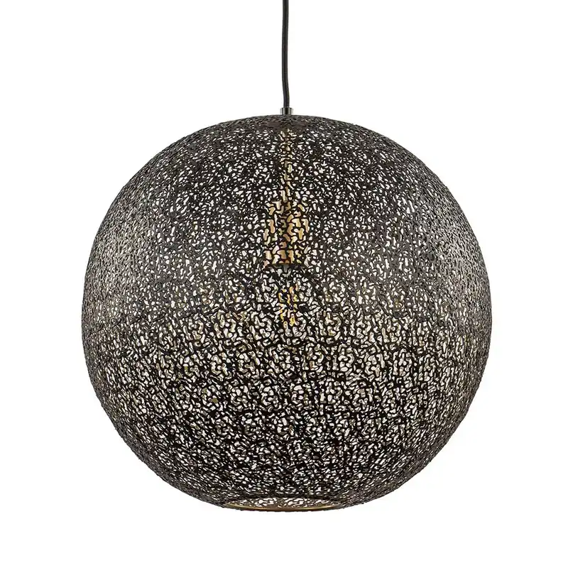 Hanglamp Oronero bol zwart/goud 40cm Fabrieksprijs
