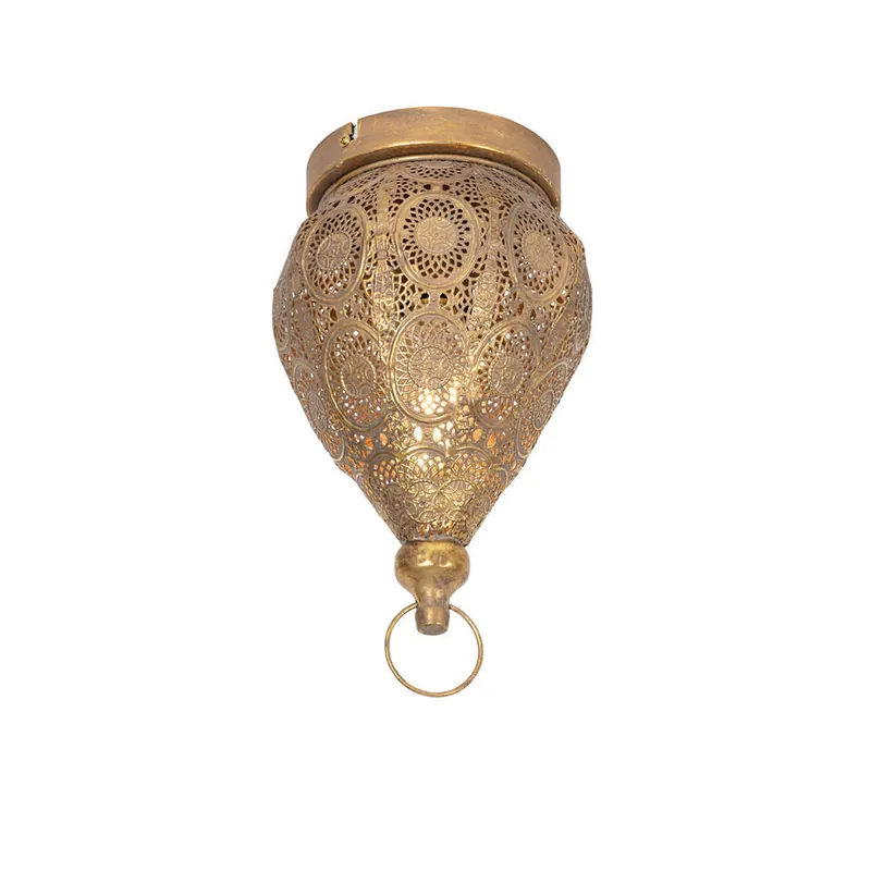 Qazqa plafondlamp mowgli goudkleurig e27 Bestel Nu