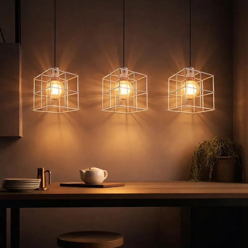 Hanglamp, metalen gaaskappen, zink, in hoogte verstelbaar Meest Verkocht