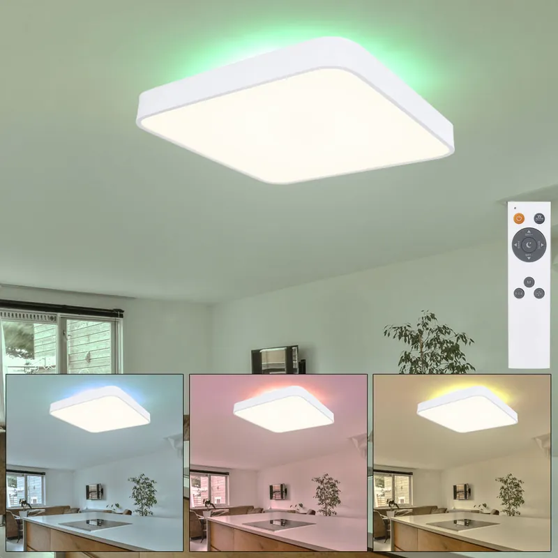 Nu Kopen LED plafondlamp, dimmer, geheugen, afstandsbediening, B 73 cm