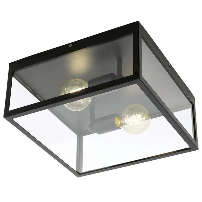EGLO plafondlamp Charterhouse - zwart/helder Betaalbaar