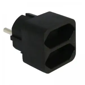 Gratis Verzending Stopcontact splitter verloopstekker zwart 2-voudig eurosnoer | Verticaal