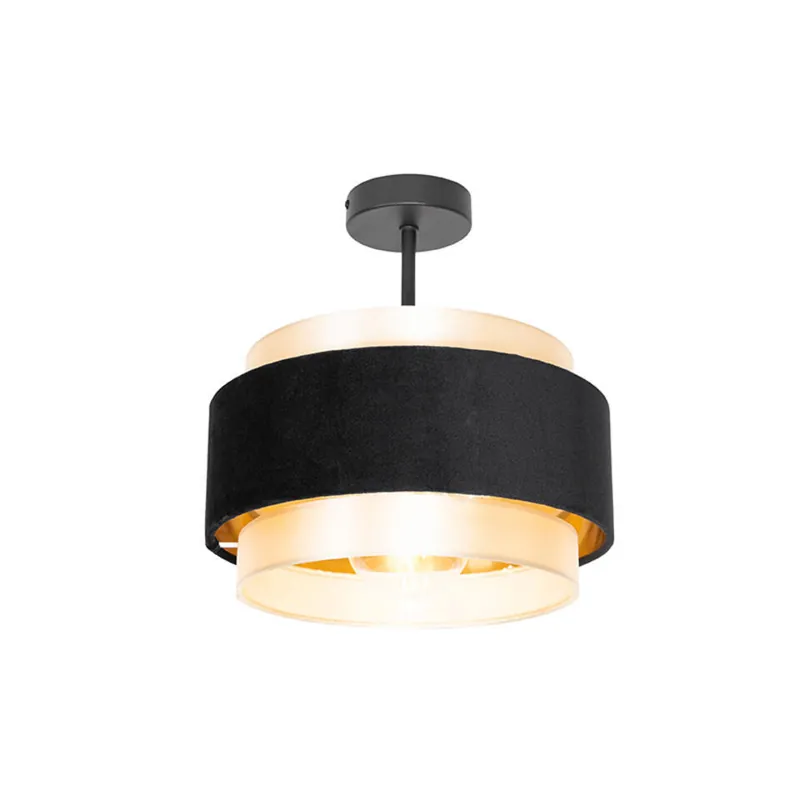 Qazqa plafondlamp elif zwart e27 Laatste Versie