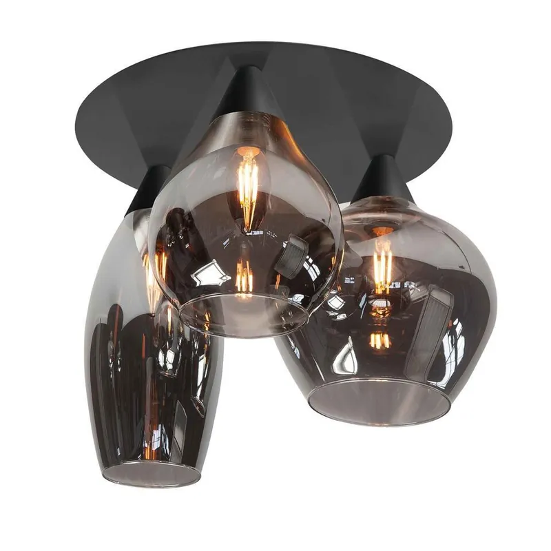 Op = Op Highlight Plafondlamp Cambio - 3 lichts - zwart - 32x37 cm