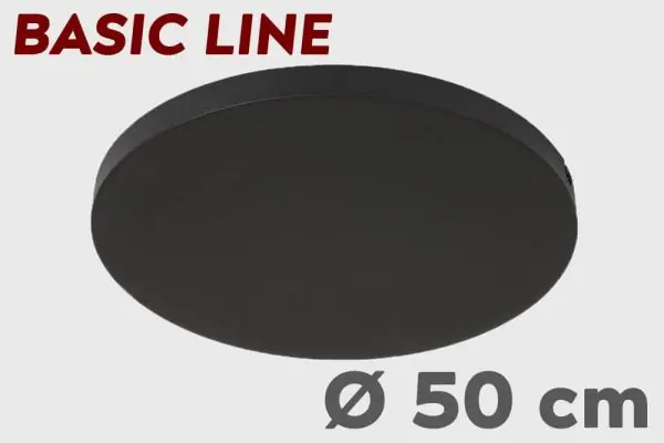 Direct Verzonden Ronde plafondplaat BASIC LINE zonder gaten Ø 50 cm | Zwart