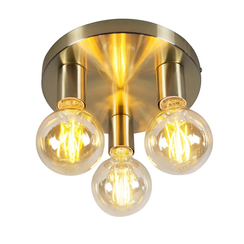 Favoriet Qazqa plafondlamp facil goudkleurig e27