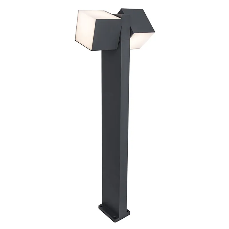 Moderne LED buitenlamp dubbele kubus op paal IP54 Meest Verkocht