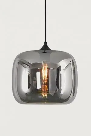 Gratis Retour Los glas BY EEFFY metallic smoke zwart | Hutton Ø 28 cm