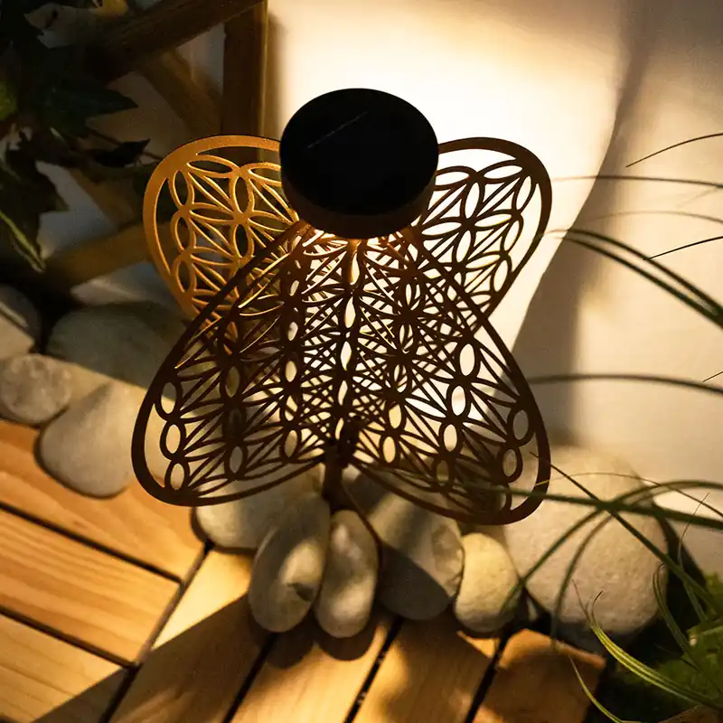 LED-zonnelicht, levensbloem, roestkleurig, rond, H 31 cm Gereduceerde Prijs