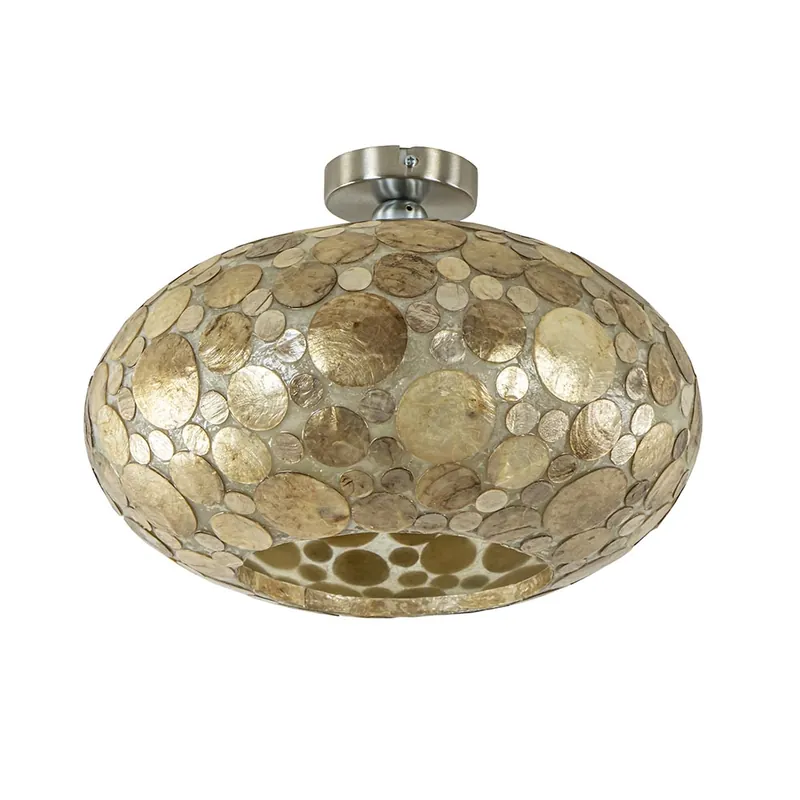 Plafondlamp Ufo goud schelpen 40cm Laatste Kans