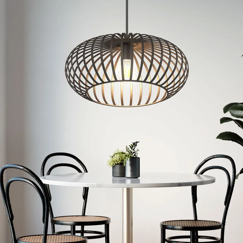 Hanglamp, louvre-ontwerp, bruin, 40 cm Goedkoop