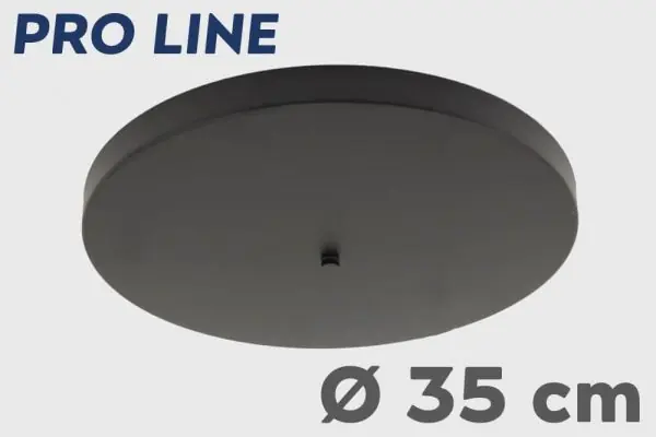 Ronde plafondplaat PRO LINE zonder gaten Ø 35 cm | Zwart Premium