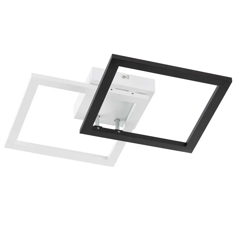 LED plafondlamp, zwart en wit, vierkant, L 48 cm Gecertificeerd
