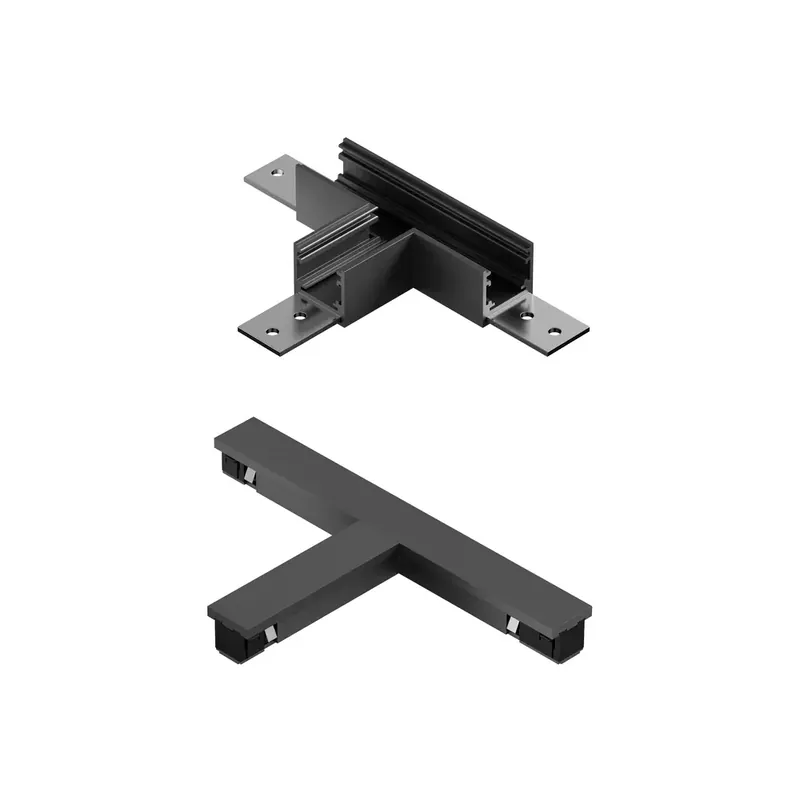 Lucide Premium LINIAL T-koppelstuk - 1-fase Railsysteem / Railverlichting - Smart - 48V Track - Mat Zwart Chroom Exclusieve Aanbieding
