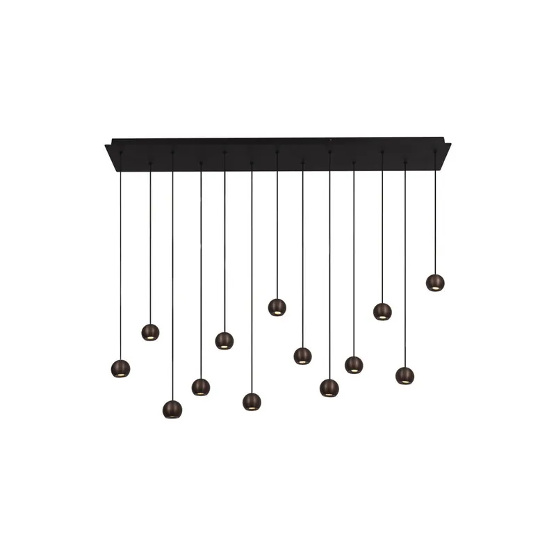 Lucide MONTANA - Hanglamp - LED Dimb. - CCT - 13x5,7W 2700K/4000K - Geschikt voor vide en hoge plafonds - Koffie | Premium Gratis Retour