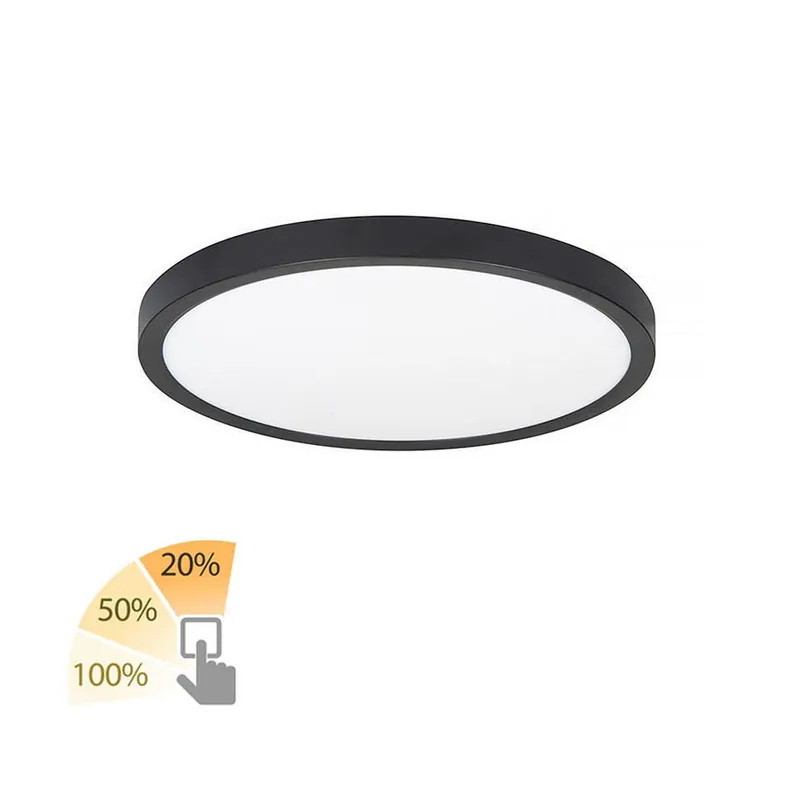 Highlight Plafondlamp Piatto - zwart - 23.5x2.5 cm Direct Verzonden