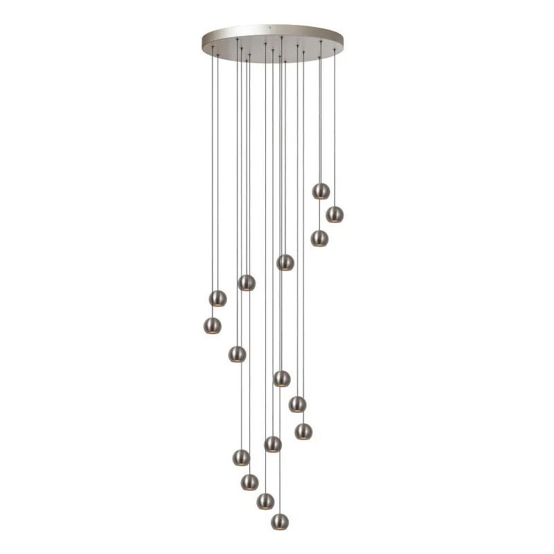 Lucide MONTANA - Hanglamp - LED Dimb. - CCT - 16x5,7W 2700K/4000K - Geschikt voor vide en hoge plafonds - Grijs ijzer | Premium Flitsaanbieding
