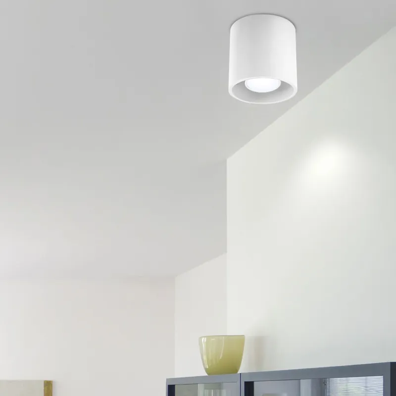 Goedkoop Opbouwlamp, plafondlamp, wit aluminium, 10 cm
