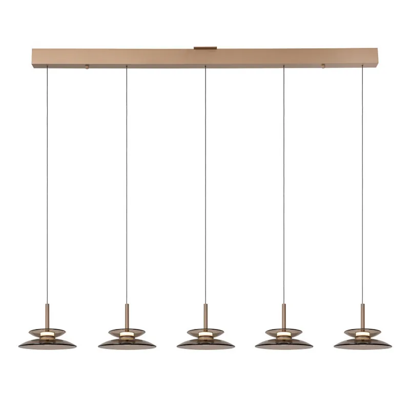 Superprijs Lucide SANTIAGO - Hanglamp - LED Dimb. - CCT - 5x10W 2700K/4000K - Amber | Premium