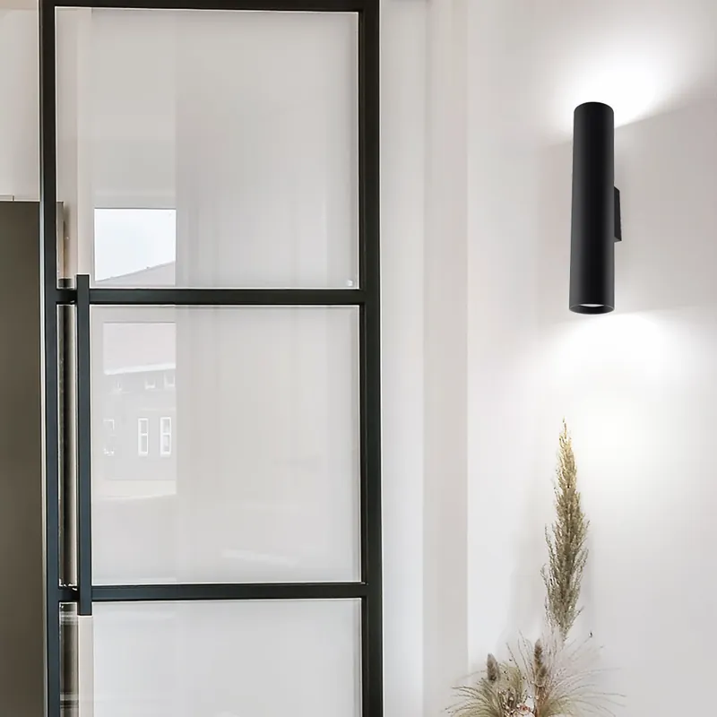 Wandlamp, zwart, staal, UP DOWN, H 30 cm Rechtstreeks Van De Fabrikant