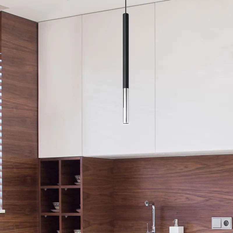 Hanglamp, staal, zwart-chroom, H 110 cm Speciale Aanbieding