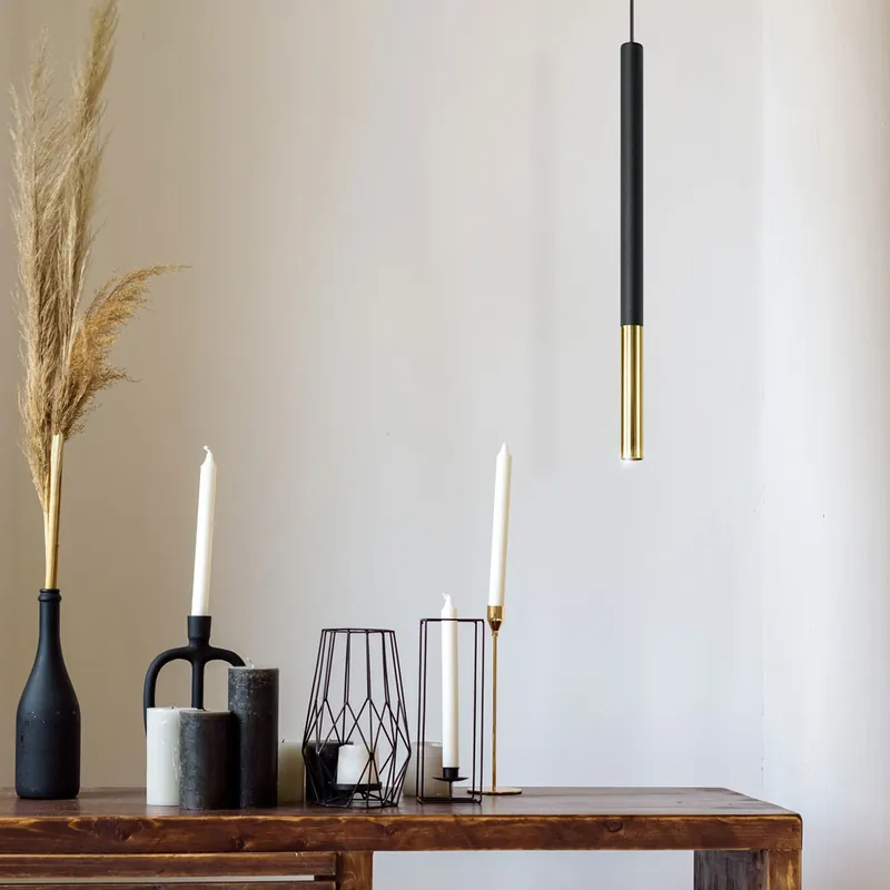 Hanglamp, staal, zwart-goud, H 110 cm Finale Uitverkoop