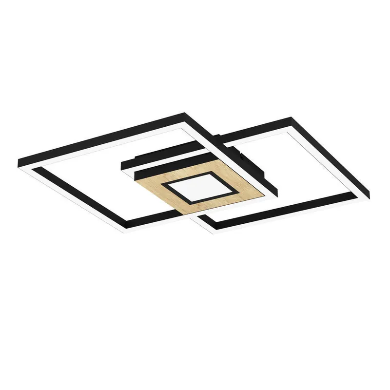 Superprijs EGLO Marinello Plafondlamp - LED - 48,5 cm - Zwart/Bruin/Wit