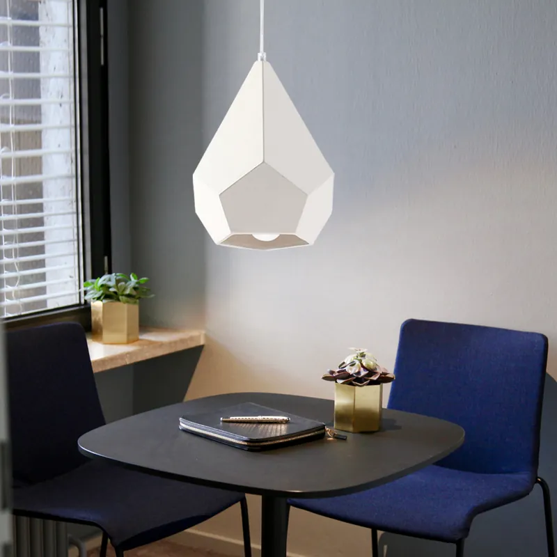 Beste Prijs Hanglamp, keramiek, ruitvorm, wit, L 30 cm
