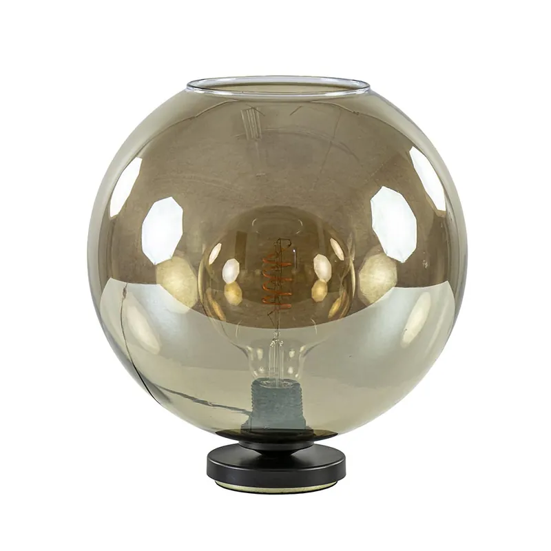 Finale Uitverkoop Tafellamp Bella zwart + smoke glas 30cm