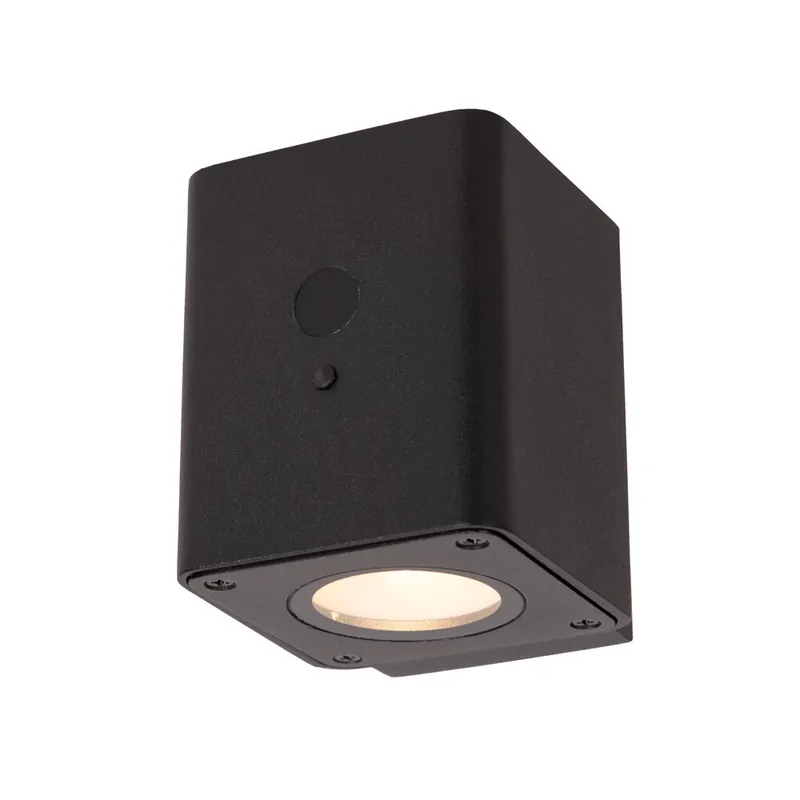Direct Verzonden Lucide RAMIN - Wandlamp - Zonne-energie - LED Dimb. - 1x1W 2700K/3000K - IP54 - Beweging & dag/nacht sensor - Zwart
