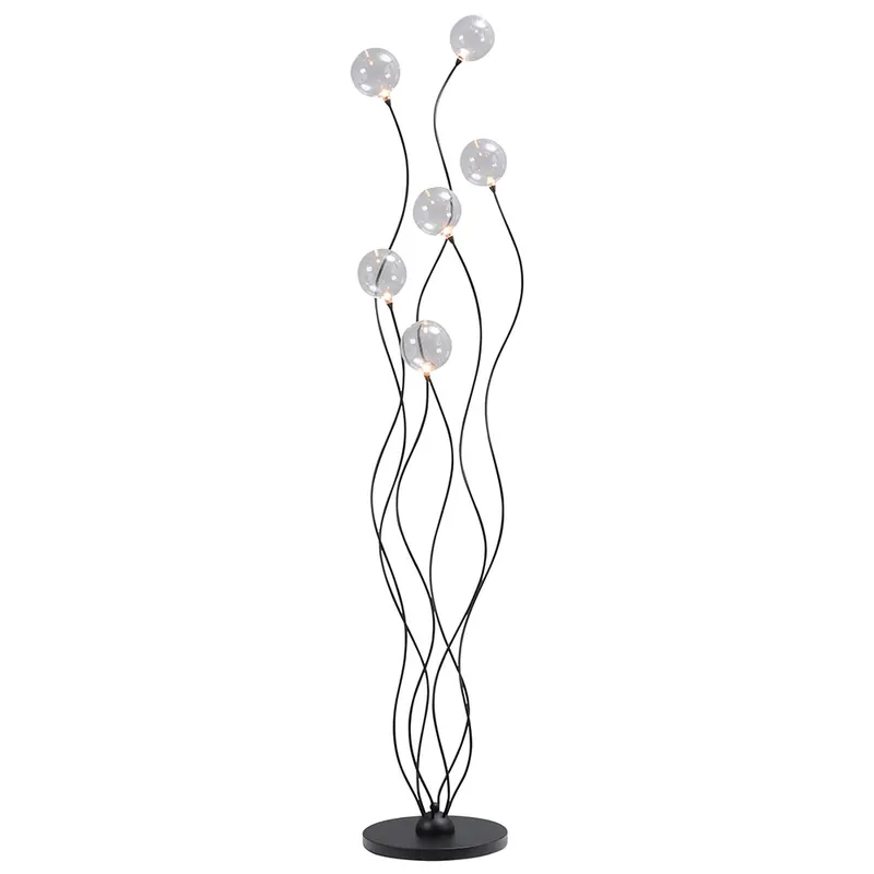 Seizoensaanbieding Vloerlamp Gio zwart + bolglas helder