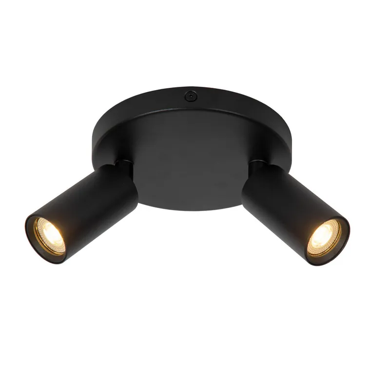 Lucide RITMO - Plafondspot - Ø 15 cm - 2xGU10 (MR11) - Zwart Laatste Kans