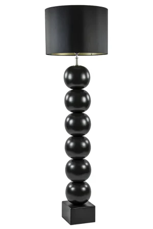 Zwarte vloerlamp bollen met zwarte ronde kap Koop Online