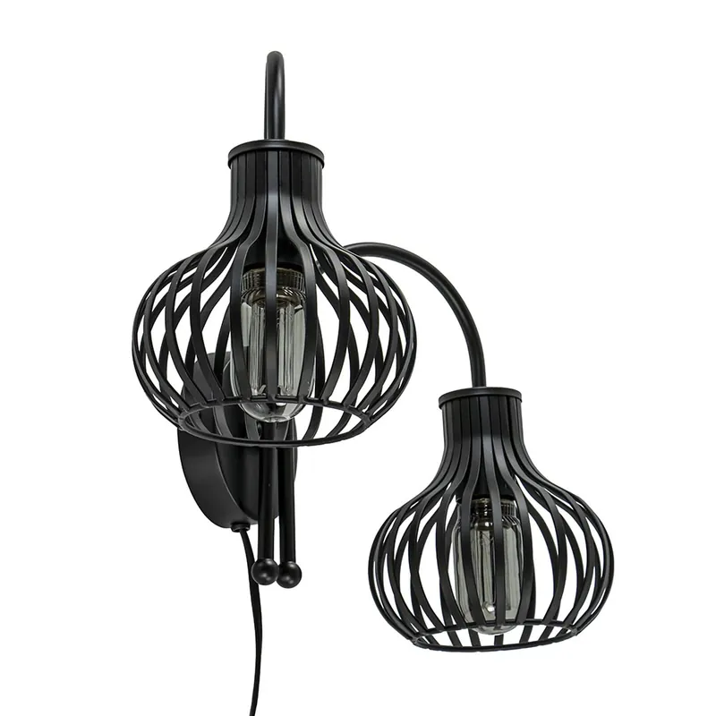 Shop Nu 2-Lichts Wandlamp Daria – Mat zwart