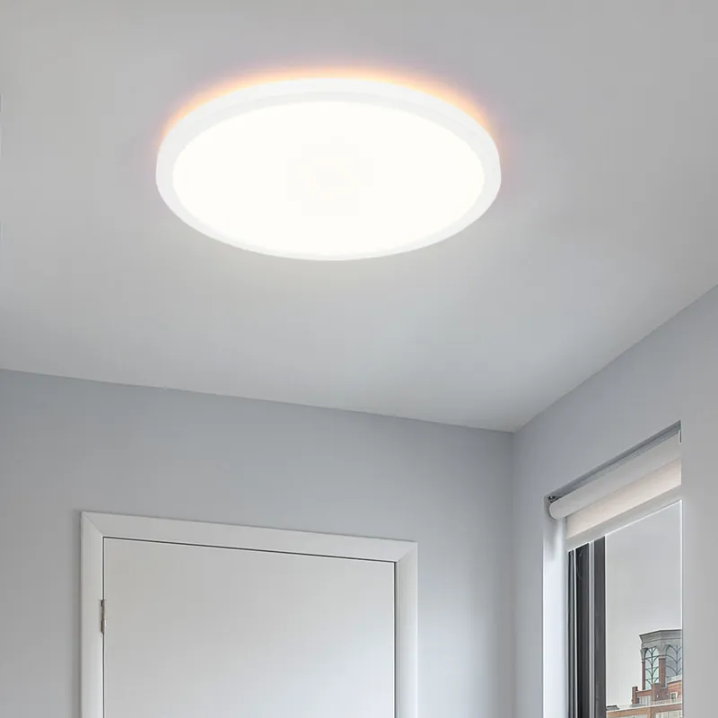 LED plafondlamp, dimbaar, achtergrondverlichting, opaal wit, D 29,4 cm Gereduceerde Prijs